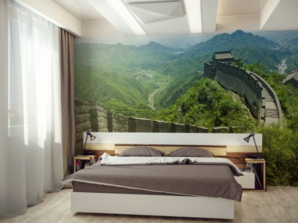 Идеальный дизайн спальни с видом на горы