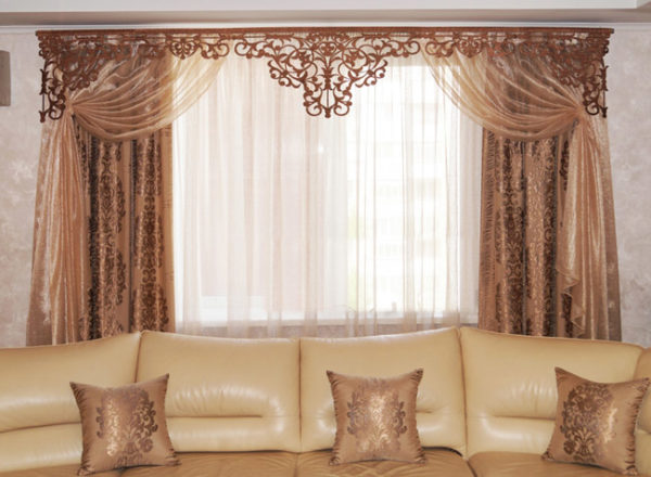 элегантные шторы в дизайне гостиной комнаты