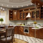 классика в дизайне кухни гостиной