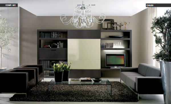 черная мебель в дизайне гостиной комнаты