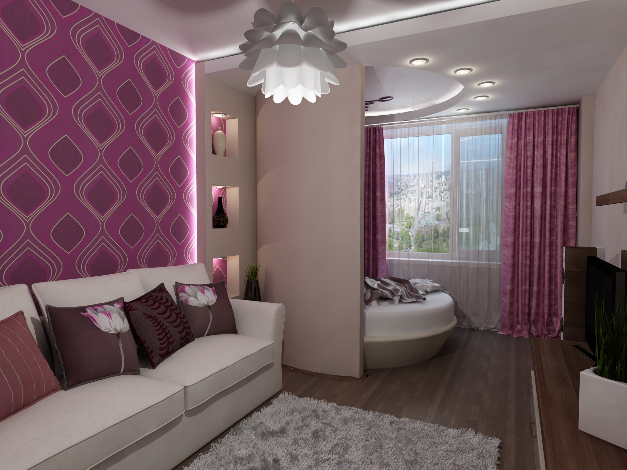 Дизайн комнаты гостиная-спальня площадью 20 метров